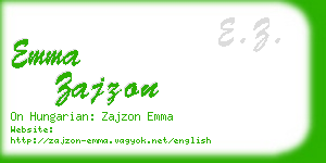 emma zajzon business card